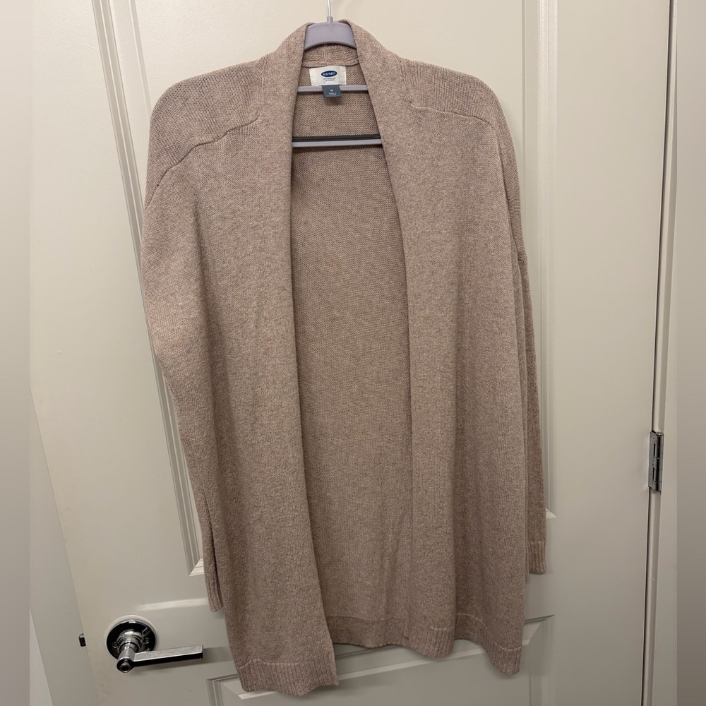 Goodthreads Long Open-Front Cardigan in Taupe Beige